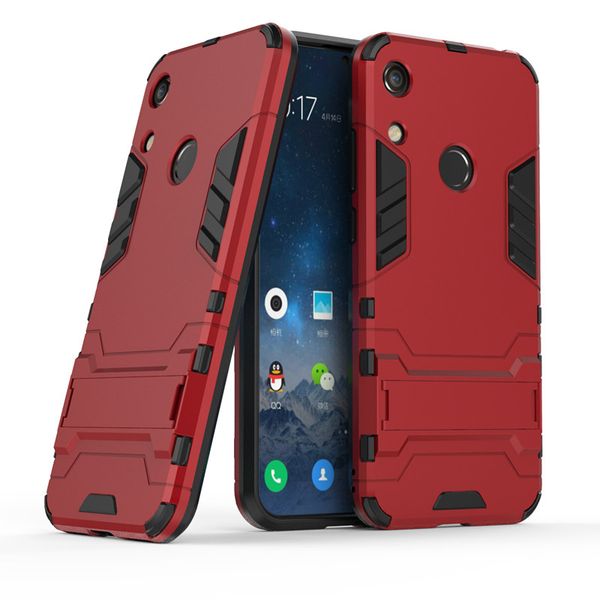 2-in-1 Shockproof Stand Case compatible with Huawei Y6 2019 Silver