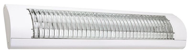 2 Foot White LED Flush Mount Fluorescent Light Fitting with Silver Grid