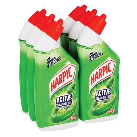 Harpic 6 x 500ml, Active Cleaning Gel, Toilet Cleaner, Mountain Pine