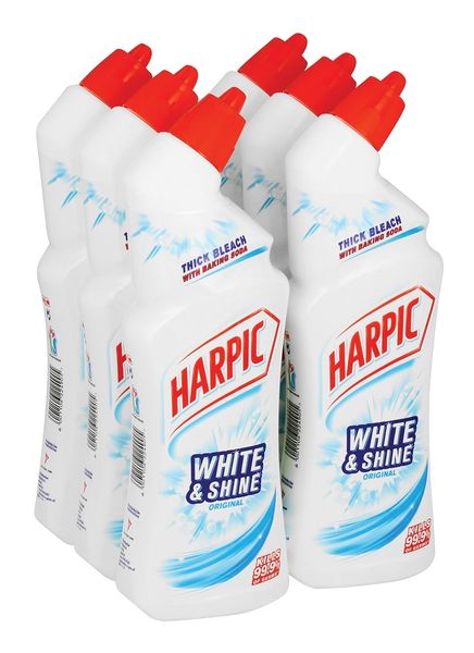 Harpic 6 x 750ml, Thick Bleach, Toilet Cleaner, Original