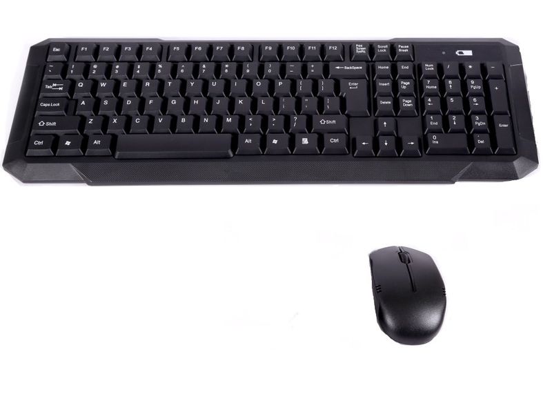 Wireless Keyboard &amp; Mouse Combo for Computers, Laptops, Tablets - Black