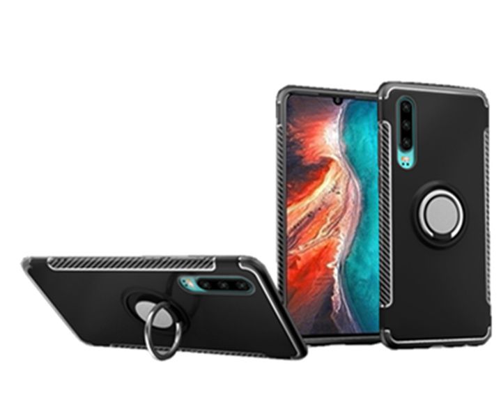Magnetic Kickstand Ring Stand Armor Case compatible with Huawei P30 Pro Red