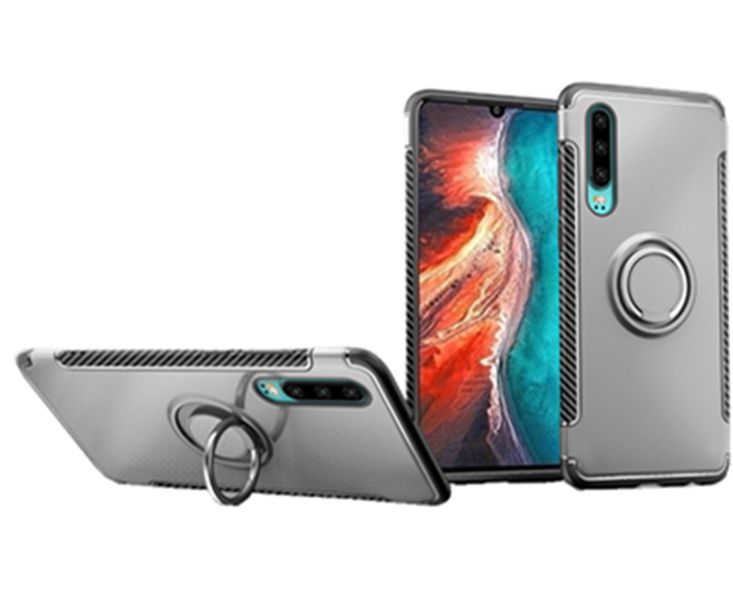 Magnetic Kickstand Ring Stand Armor Case compatible with Huawei P30 Pro Red