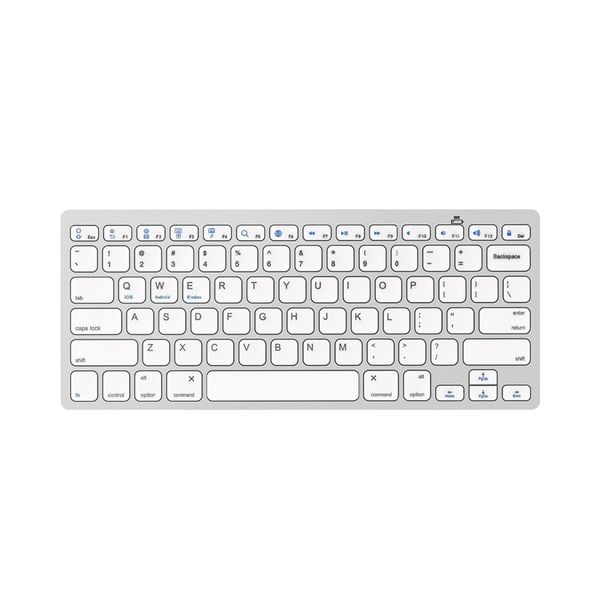 Ultra-slim Bluetooth Wireless Keyboard | Silver &amp; White