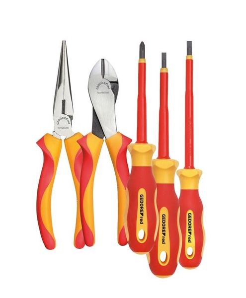 Gedore Red - VDE Tool Set -Screwdrivers, Pliers, Side Cutter (5 Piece Kit )