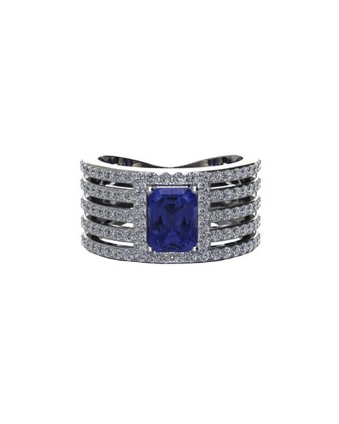 Miss Jewels- CD Designer Jewelry Tanzanite Cubic Zirconia Ring- Size R