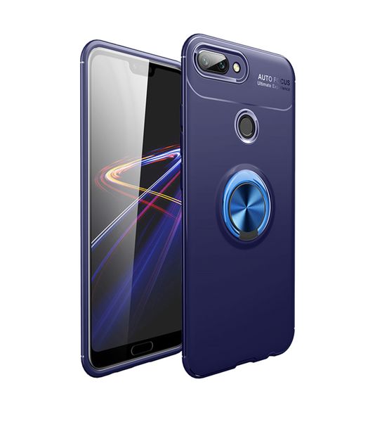 Magnetic Kickstand Rubber Ring Case for Honor 10 Lite Black