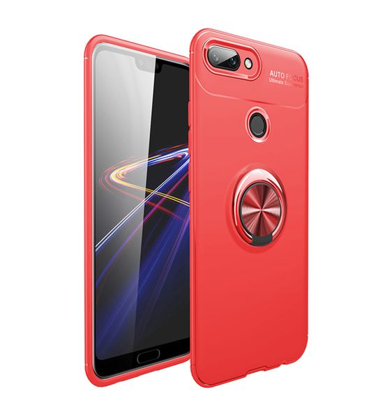 Magnetic Kickstand Rubber Ring Case for Honor 10 Lite Black