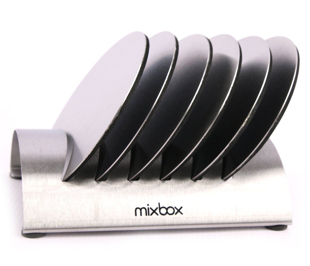 Mix Box Metal Stainless Steel Coasters Set Of 6 with A Holder