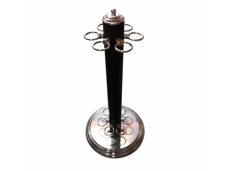 Chrome and Black Premium Pool Cue Stand (1 Piece)