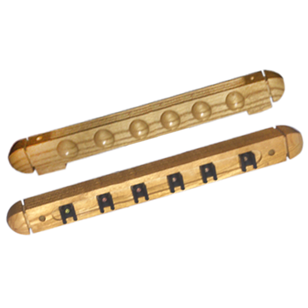 Light Oak Pool Cue Rack (2 Piece) - Holds 6 Cues