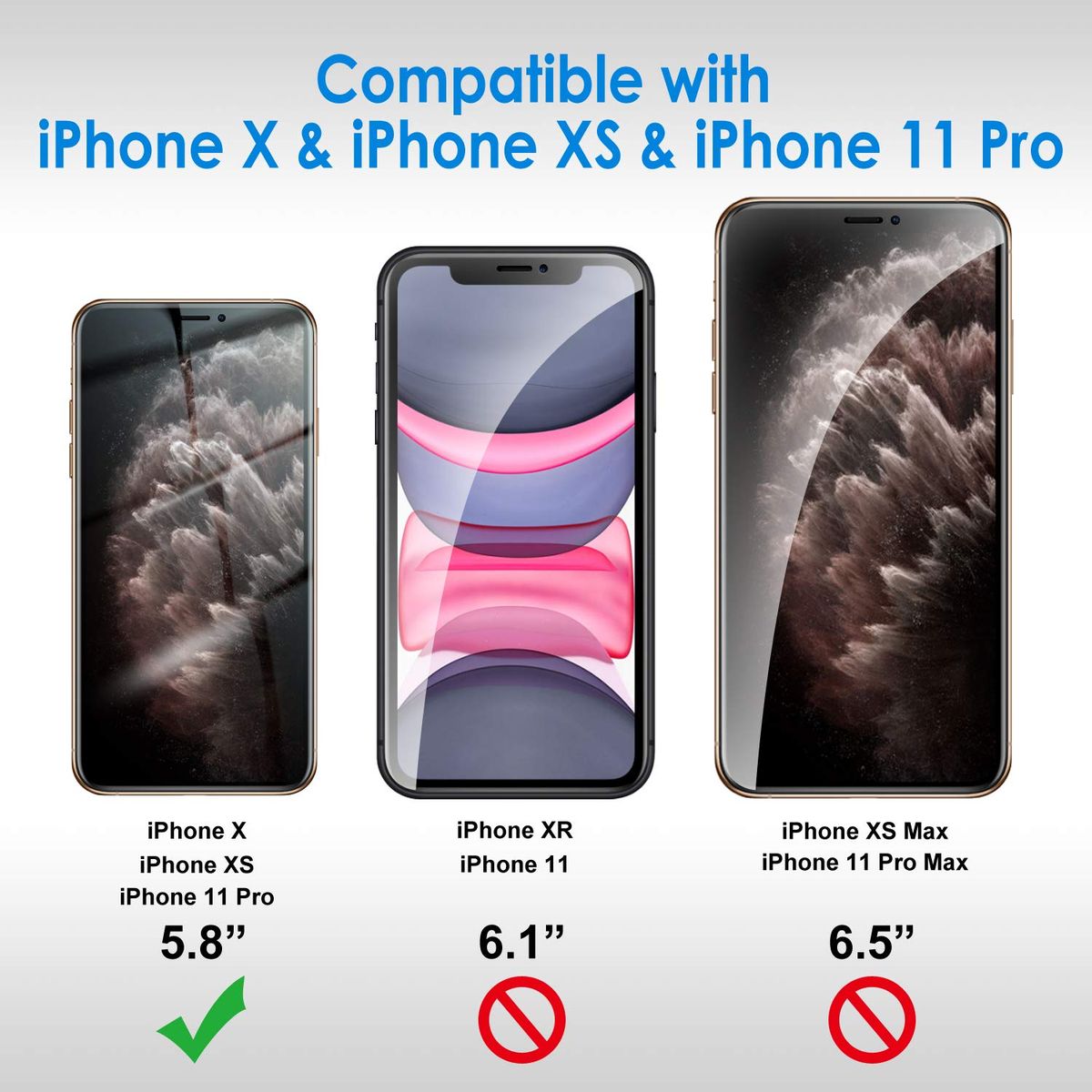 JETech iPhone 11 Pro, iPhone X/XS Anti-Spy Privacy Screen