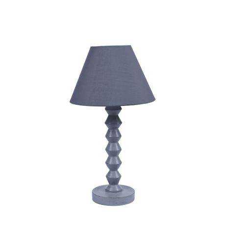 Grey Wash Wooden Bedside Lamp with Grey 