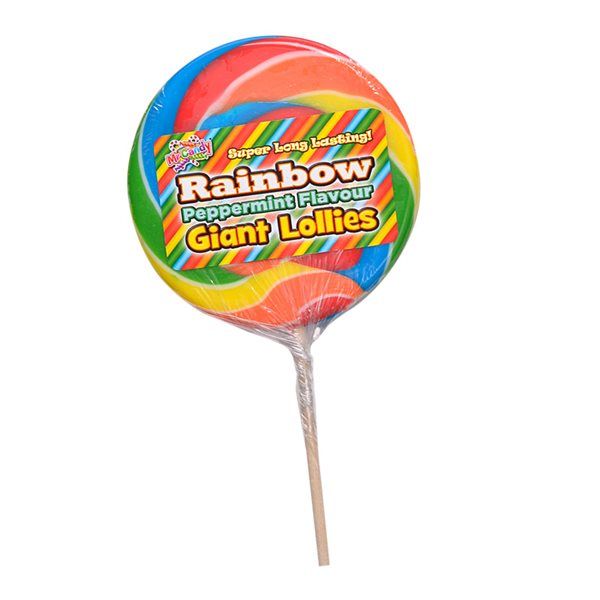 Bulk Pack 12x Rainbow Lolly, Large, Peppermint Flavour