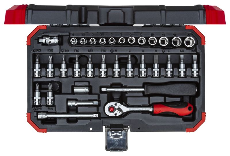 Gedore Red 1/4 Inch Socket Set - 33 Piece