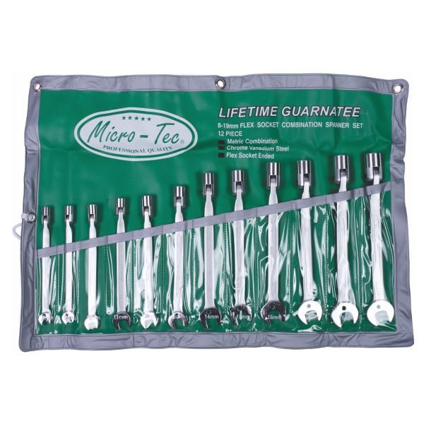 Microtec Spanner Flexible Socket 8-19MM 12PC