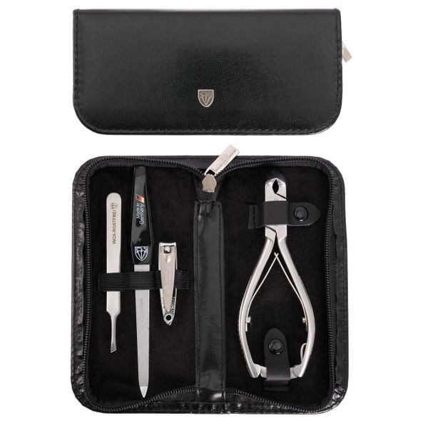 Kellermann 3 Swords Toe Nail Clipper Set 52352 INOX Black - 4 Pieces