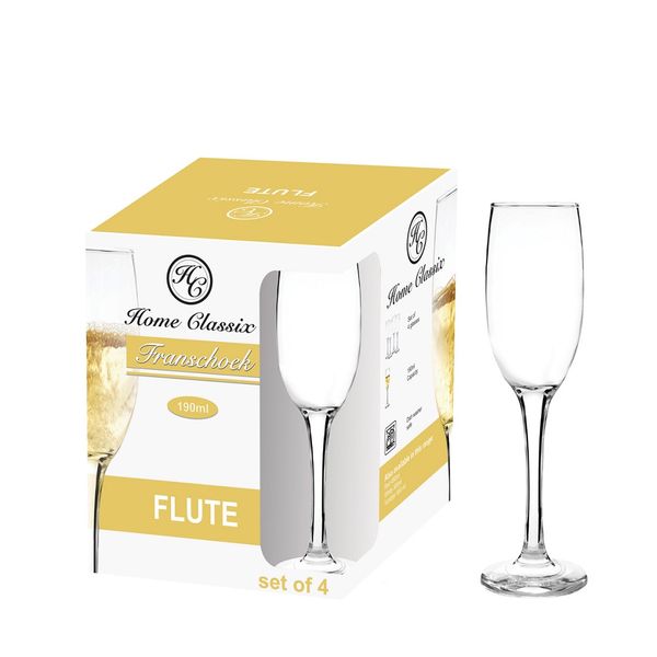 Home Classix Franschoek Flute/Champagne 190ml - 4 Pack