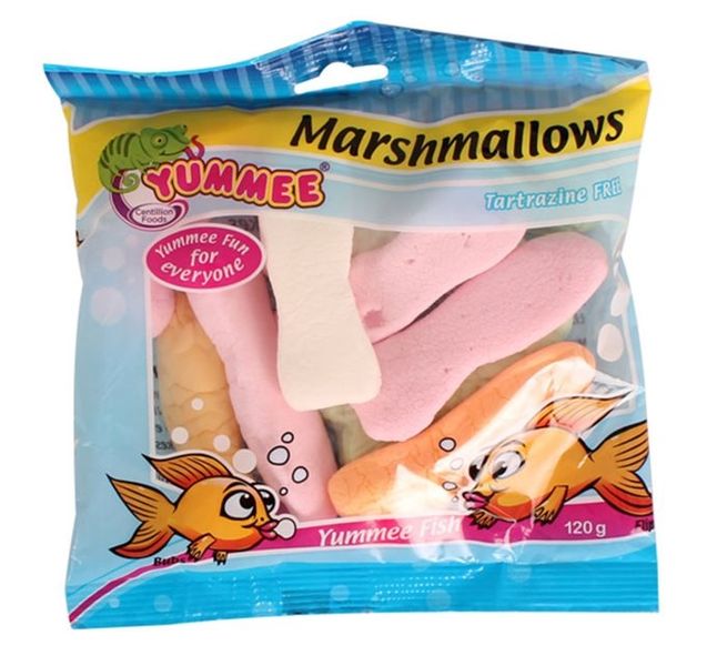 Bulk Pack 12x Yummee Marshmallow Fish 120g
