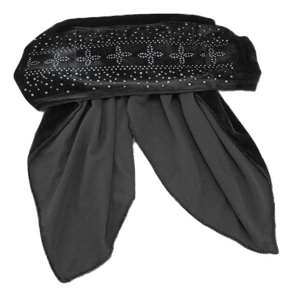 Head Scarf Scarve Wrap Velvet Doek - Black
