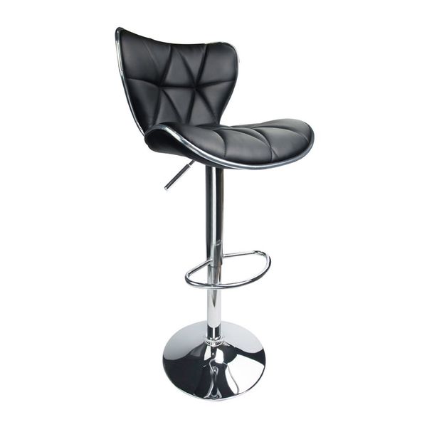 Ergonomic Bar Stool Diamond Back Rest - Black