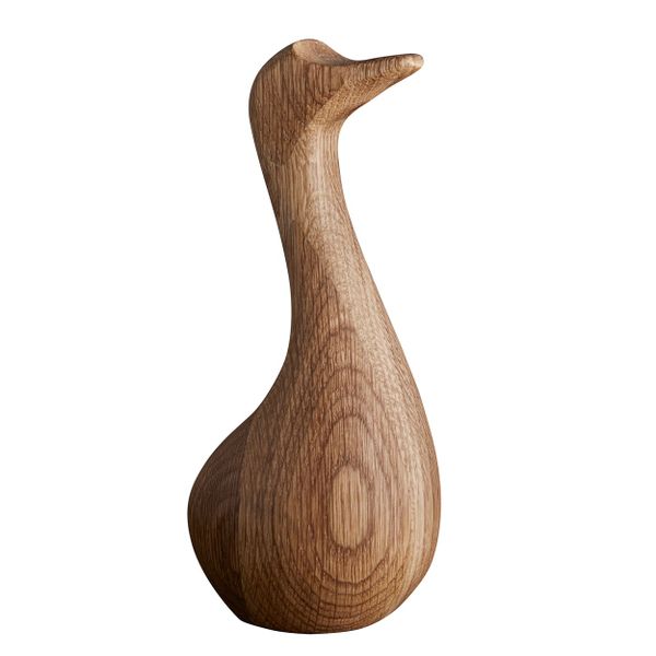 VAGNBYS Decorative Wooden Sculpture - The Ugly Duckling Oak 15cm
