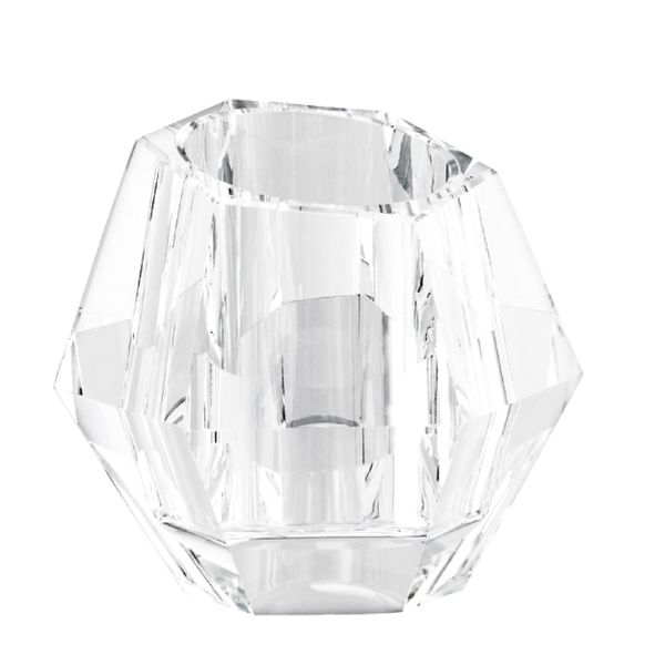 VAGNBYS Tea Light Candle Holder: Faceted Lead-Free Art Crystal: Diamond 1pc