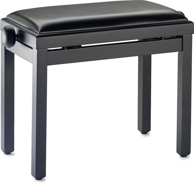 STAGG Black Piano bench with Black Vinyl Top