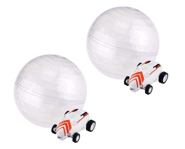 LED Keychain Micro Racer with Transparent Light Up Ball 2 Pack