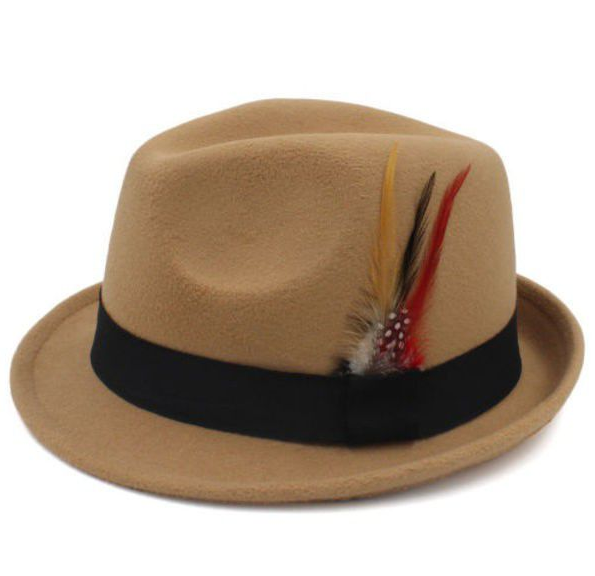 Fedora Panama Polyester Hat (Beige)