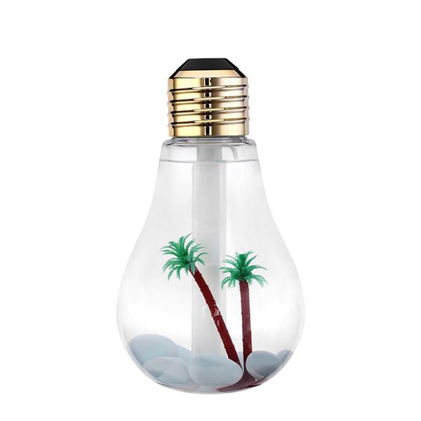 Mini Portable LED Lamp USB Bulb Shape Humidifier - Gold