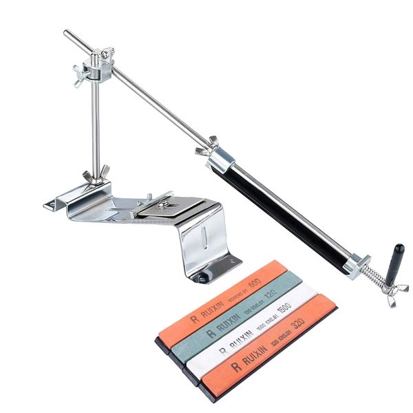 Upgraded Fixed Angle Knife Sharpener Kit &amp; 4 Piece Sharpening Stones