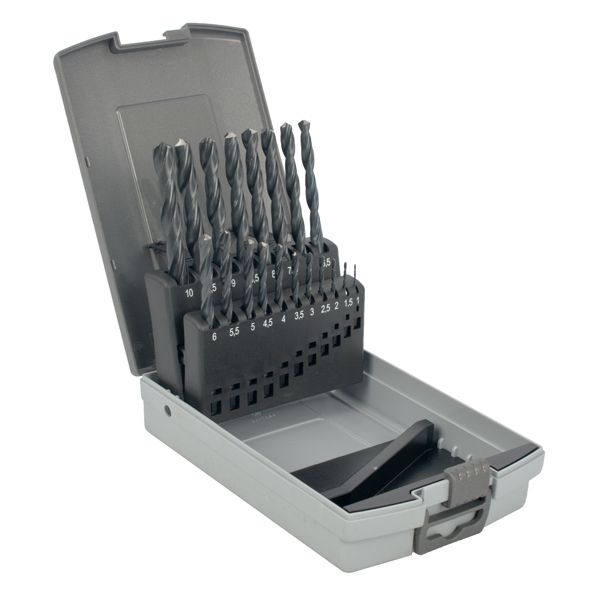AHss Sprint Drill Bit Set 19 Piece 1.0-10.0Mm X 0.5Mm In Plastc Case