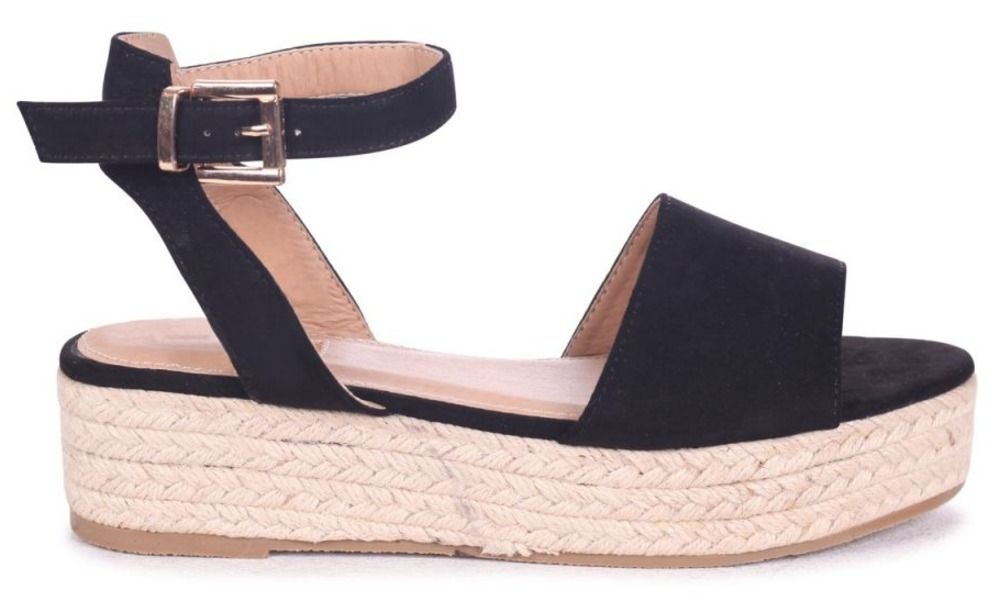 Linzi Ladies DESTINY Espadrille Inspired Two Part Flatform - Black ...