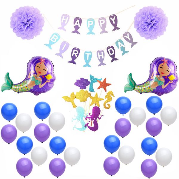 Mermaid Birthday Party Decor Set