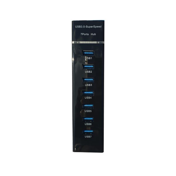 USB 3.0 Super Speed 7 Ports Hub for All Computers &amp; Consoles - Black
