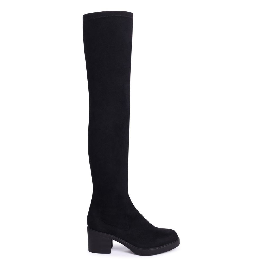 Linzi Ladies LIBRE Block Heeled Over The Knee Boot - Black | Buy Online ...