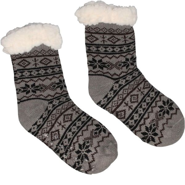Comfort Pedic Comfy Kids Snowy Socks - Grey, Black &amp; Brown
