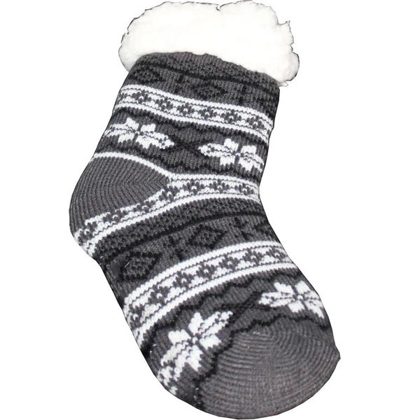 Comfort Pedic Comfy Kids Snowy Socks - Grey, White &amp; Black