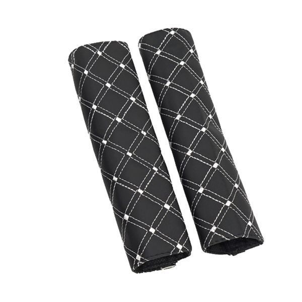 Car Seat Belt Covers - Pack of 2 (White &amp; Black)