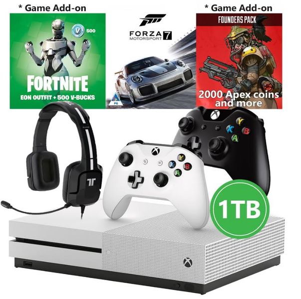 Xbox One S 1TB +W/C + HDST + F7 + APEX + Fortnite