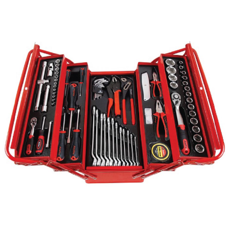 Ampro 5 Tier Metal Tool Case wit Tools 76 Pc Buy Online in South