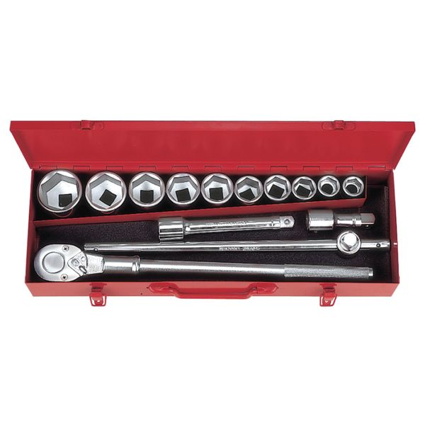Ampro - 14 Piece 6PT Socket Set (Metric) - 3/4 Inch Drive