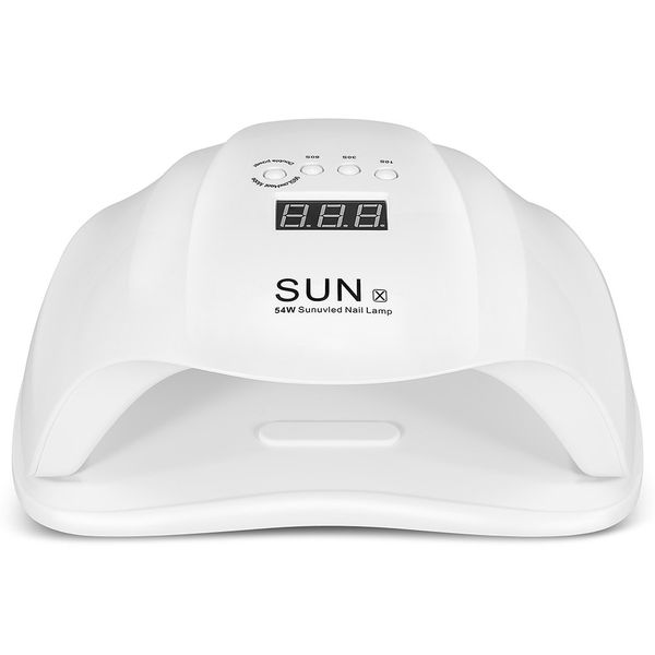 54W LED Nail Dryer Lamp with LCD Timer - White