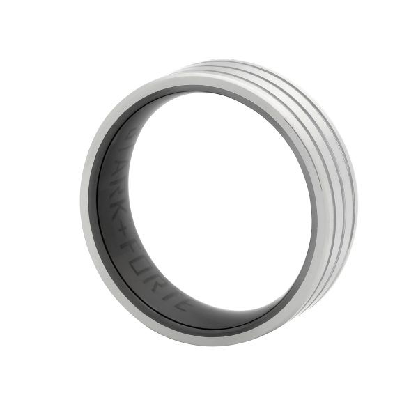 Stark and Forte - Urbane Ceramic &amp; Tungsten Mens Ring