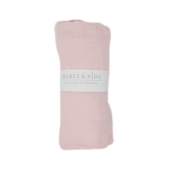 Babes &amp; Kids - 100% Cotton Pink Muslin Wrap (120x120cm)