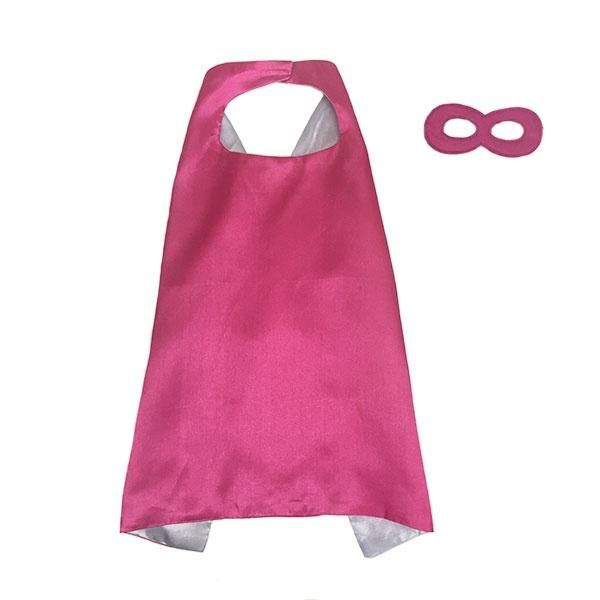 Pink &amp; Silver Superhero Cape &amp; Mask