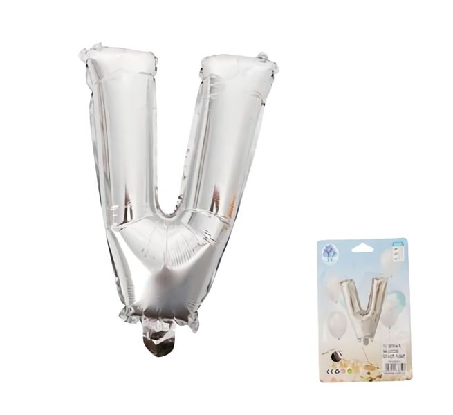 Balloons Foil Silver V 35cm Tall