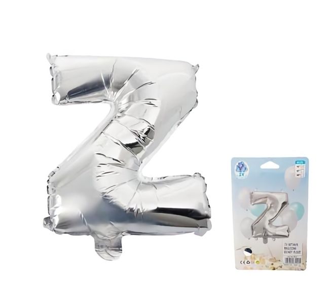 Balloons Foil Silver Z 35cm Tall