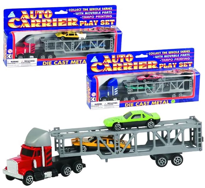 Bulk Pack X 2 Die Cast Set Auto Carrier 23cm &amp; 2x Cars